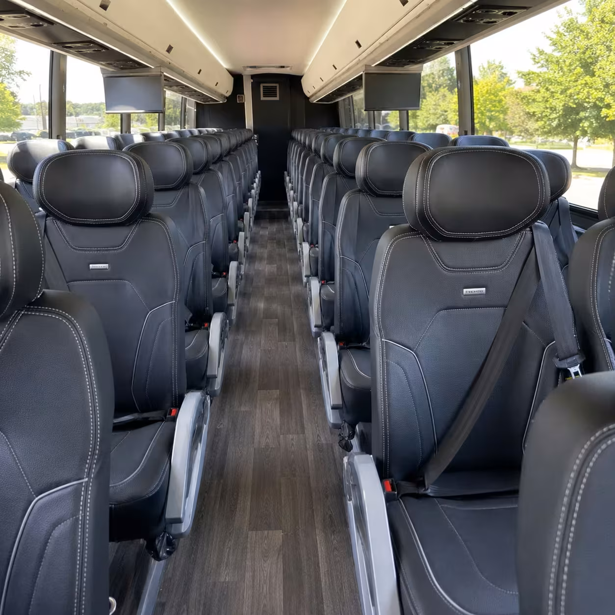 56 passenger charter bus interior
