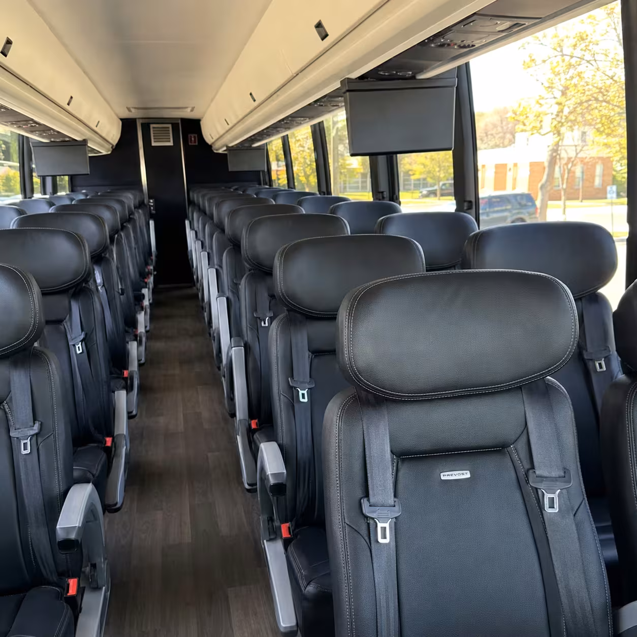 allen charter bus interior