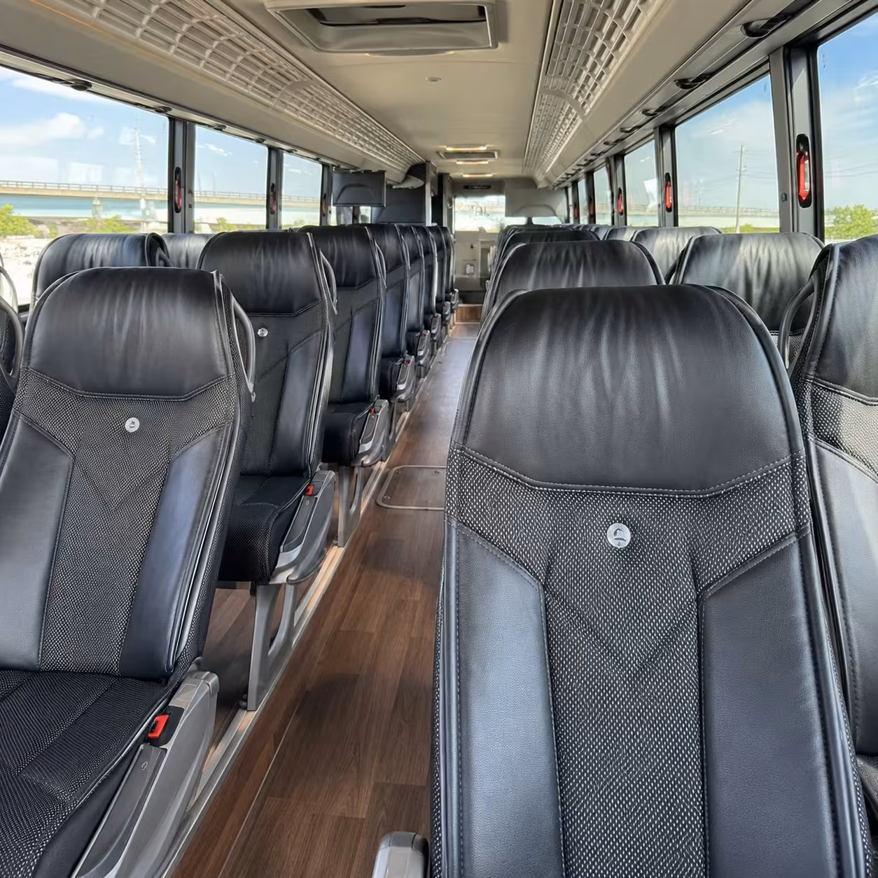 allen charter bus rental interior